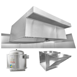Commercial Kitchen Exhaust Hood PSP Perforated MakeUp-Air chamber NFPA-96  NSF 24″ X 48″ X Length – Standard & Chan