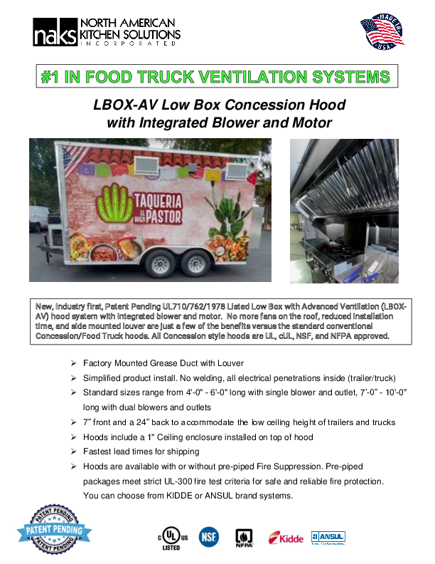  HOODMART 6' Concession Trailer Hood System with Fire  Suppression for Food Truck, Commercial Range Hood with Exhaust Fan